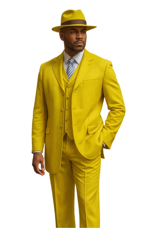 Yellow Zoot Suits - Mens Fashion Golish Yellow 1920s Vintage Look - Image 4