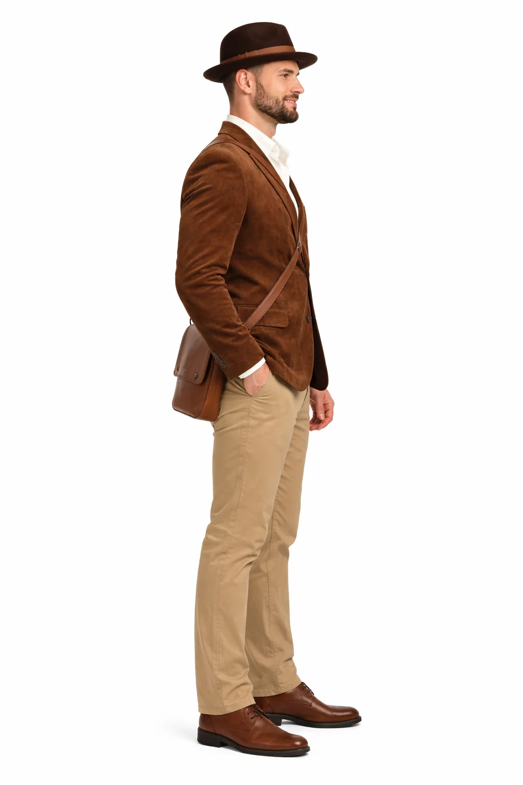 Zacchi Men’s Cognac Micro Suede Sport Coat - Image 7