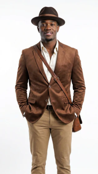 Zacchi Men’s Cognac Micro Suede Sport Coat - Image 8