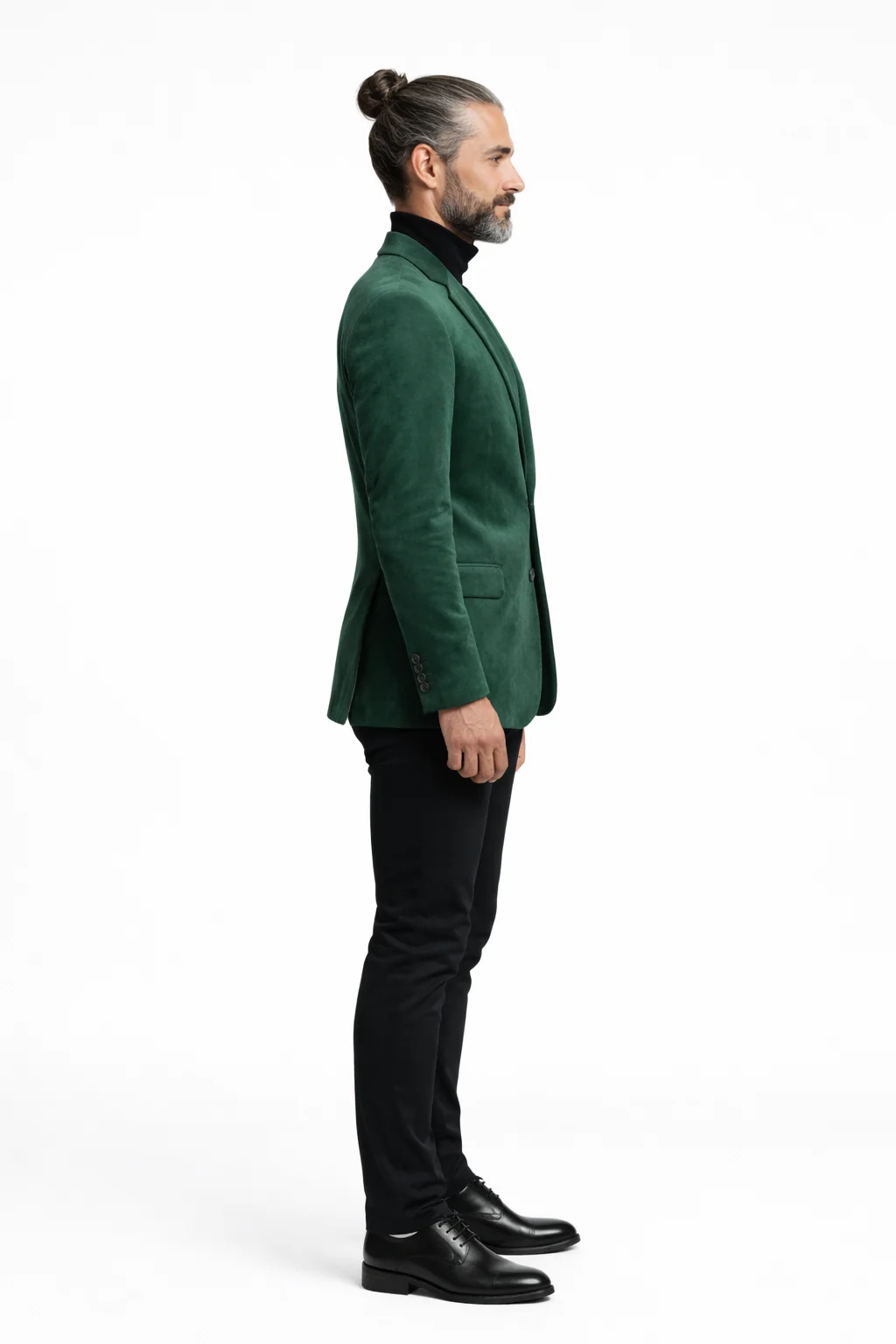 Zacchi Men’s Hunter Green Micro Suede Sport Coat - Image 3