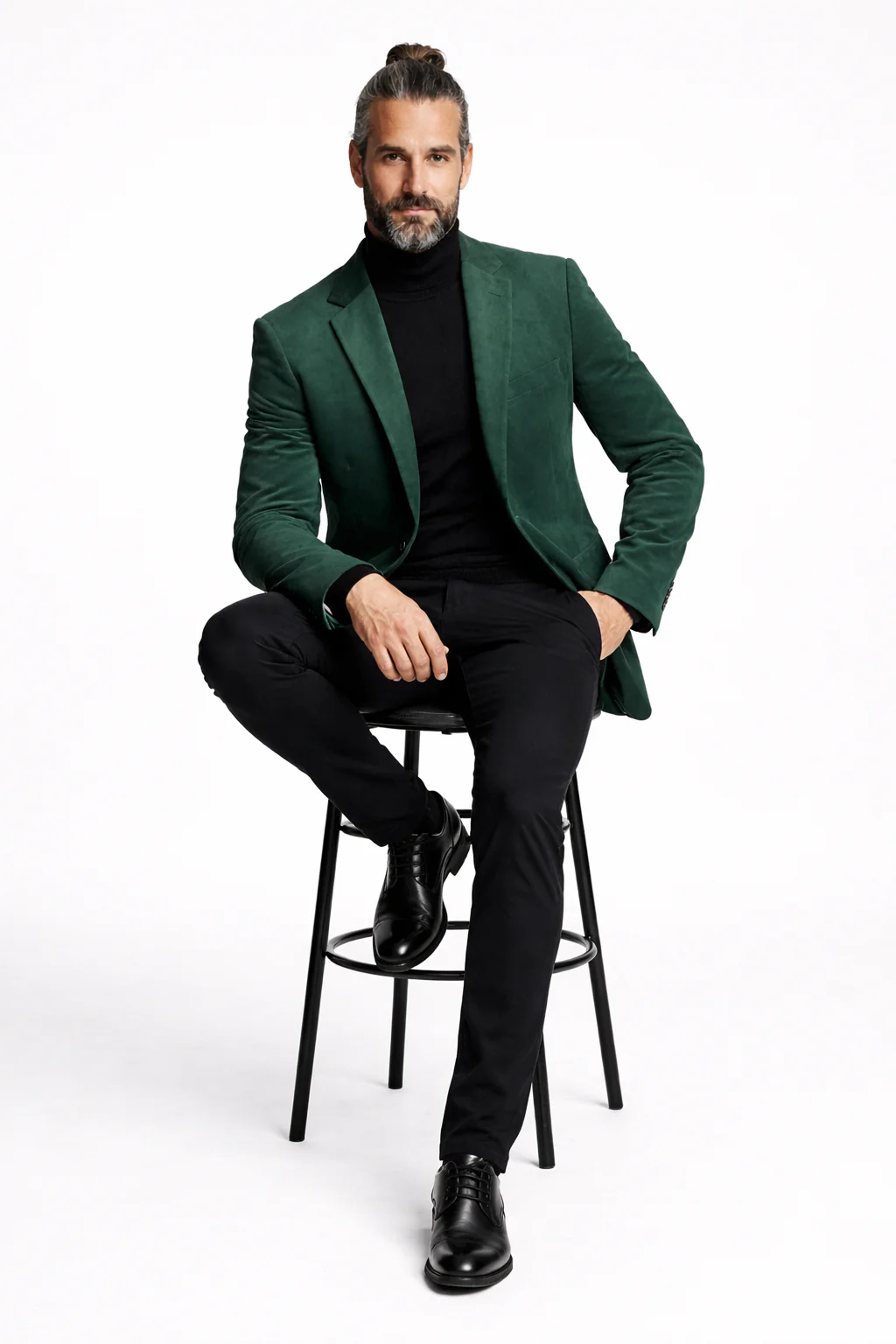 Zacchi Men’s Hunter Green Micro Suede Sport Coat - Image 6