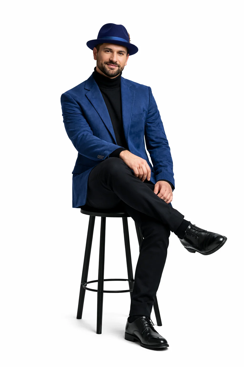 Zacchi Men’s Navy Micro Suede Sport Coat - Image 5