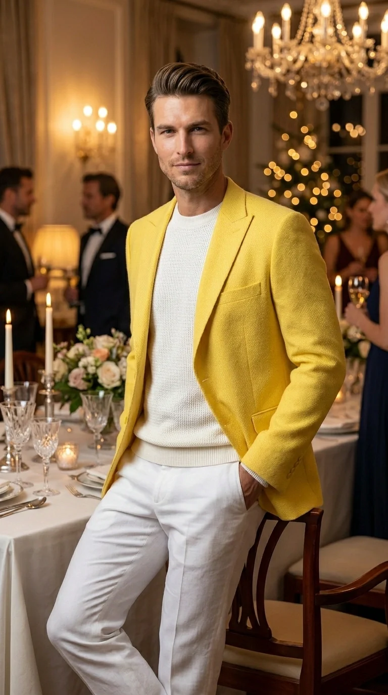 Zacci Brand Men’s Lemon Yellow Blazer Peak Lapel Hopsack Weave – Stylish Formal Blazer Jacket for Wedding, Party, Prom and Smart Casual Wear - Image 12