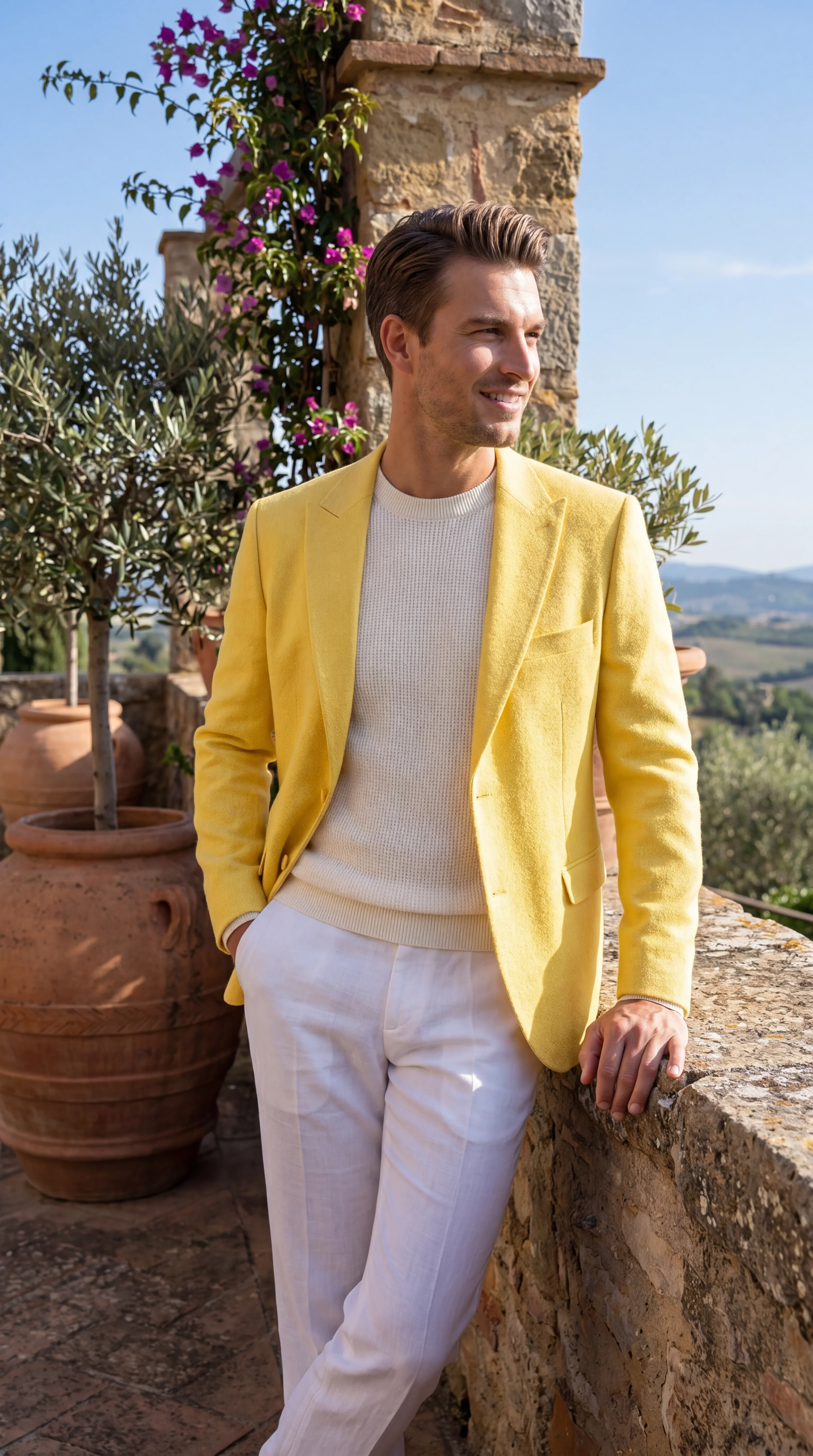 Zacci Brand Men’s Lemon Yellow Blazer Peak Lapel Hopsack Weave – Stylish Formal Blazer Jacket for Wedding, Party, Prom and Smart Casual Wear - Image 14