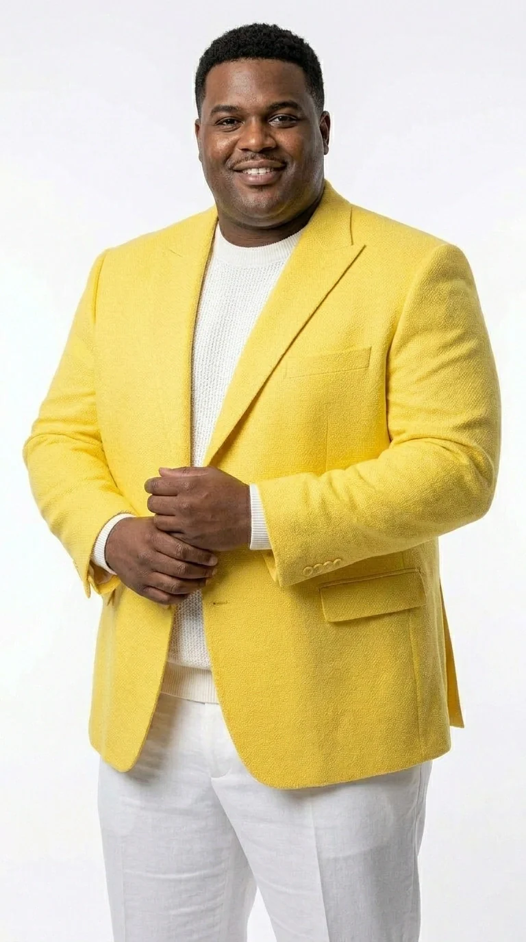 Zacci Brand Men’s Lemon Yellow Blazer Peak Lapel Hopsack Weave – Stylish Formal Blazer Jacket for Wedding, Party, Prom and Smart Casual Wear - Image 8