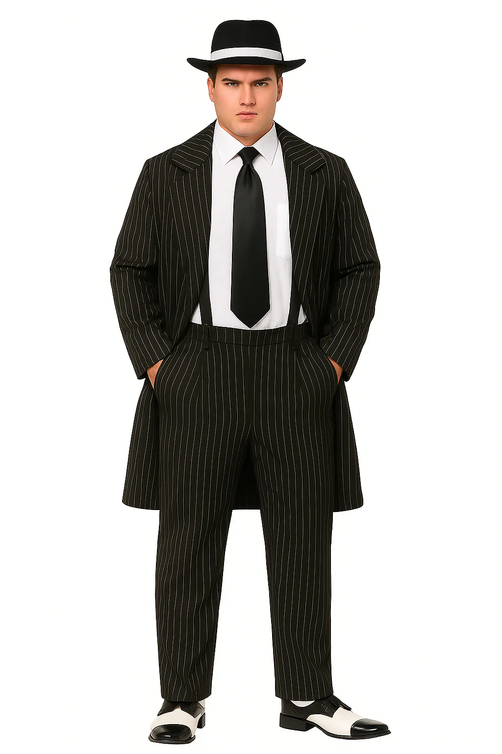 Zoot Suit Costume Black ~ White - Image 7
