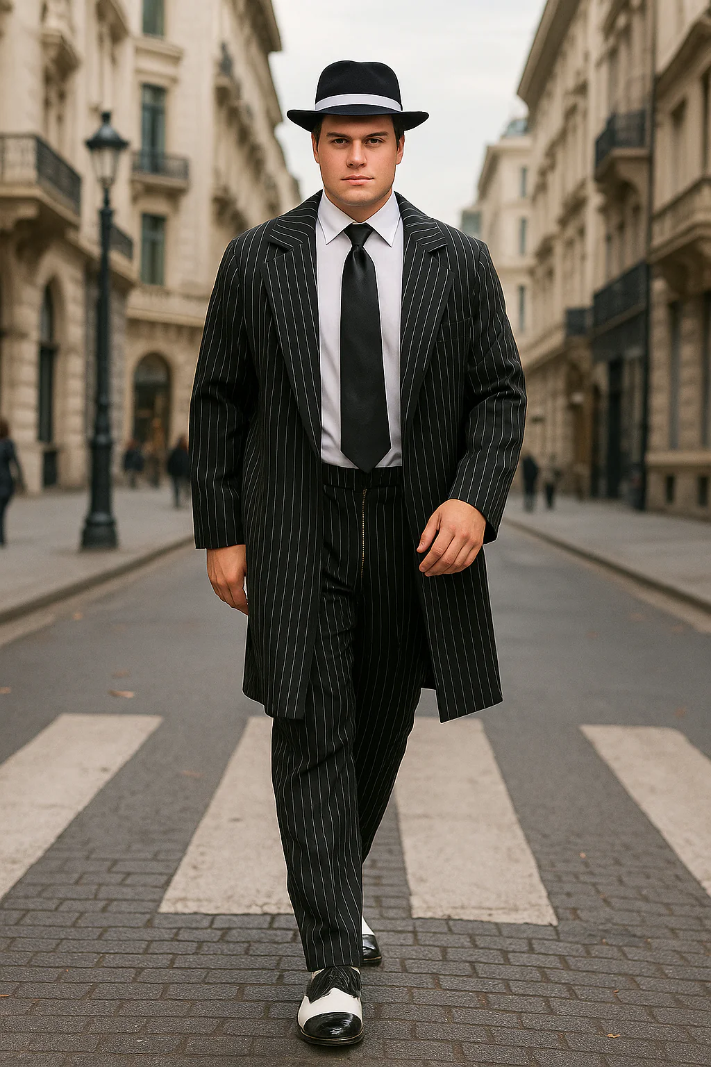Zoot Suit Costume Black ~ White - Image 8